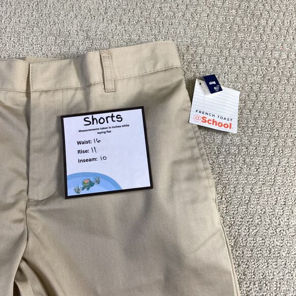 French Toast School Uniform Khaki Shorts -‎ Adjustable Waist - Boys Husky - Picture 6 of 6